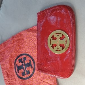 Tory Burch red clutch